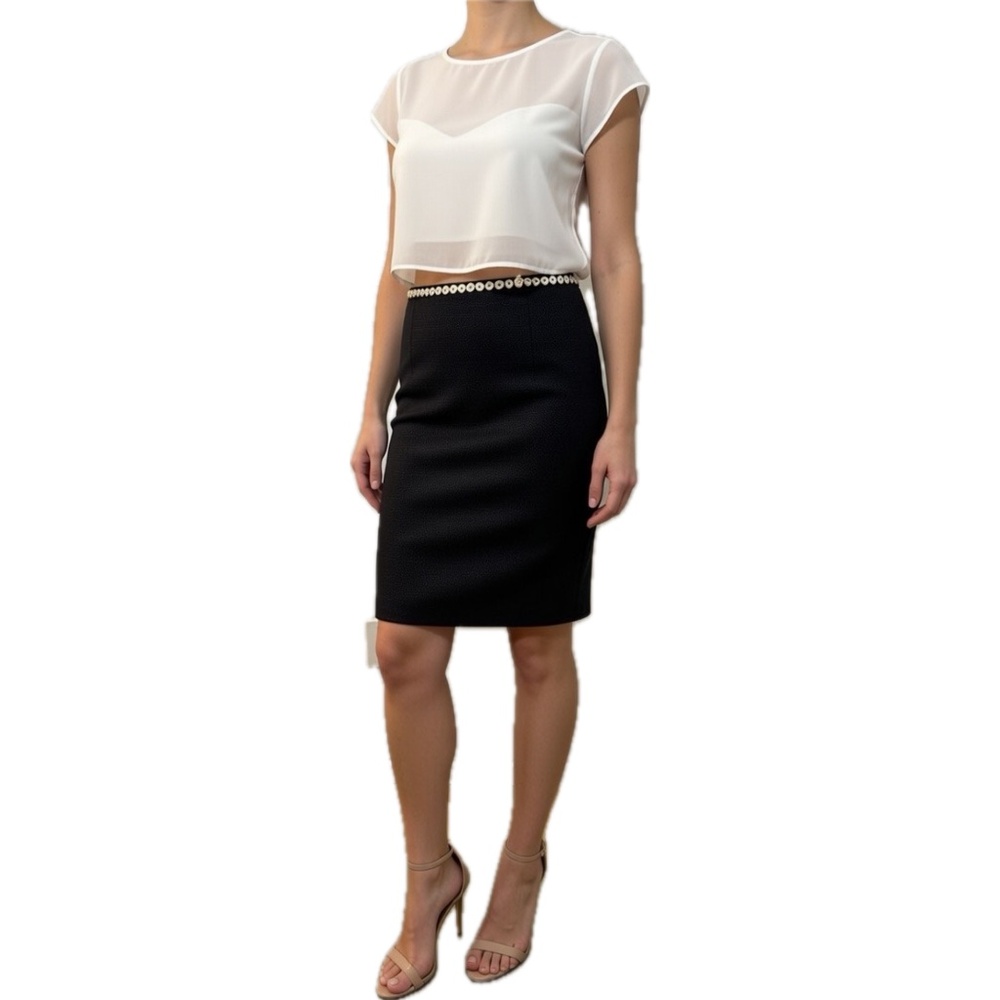 Alexander McQueen 2005 Archive Runway Indigo Linen Tailored Pencil Skirt 40 4-6 - Picture 3 of 15